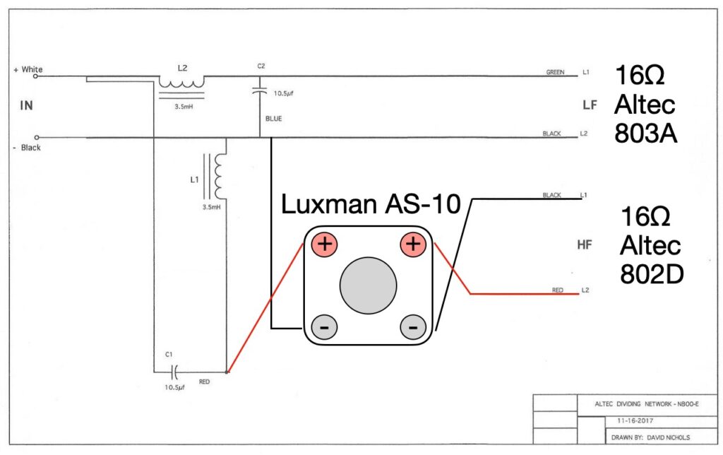 Luxman AS-10 in N800E crossover circuit.
